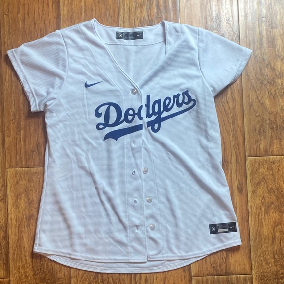 Nike women’s large White Dodgers Button-Up Jersey
